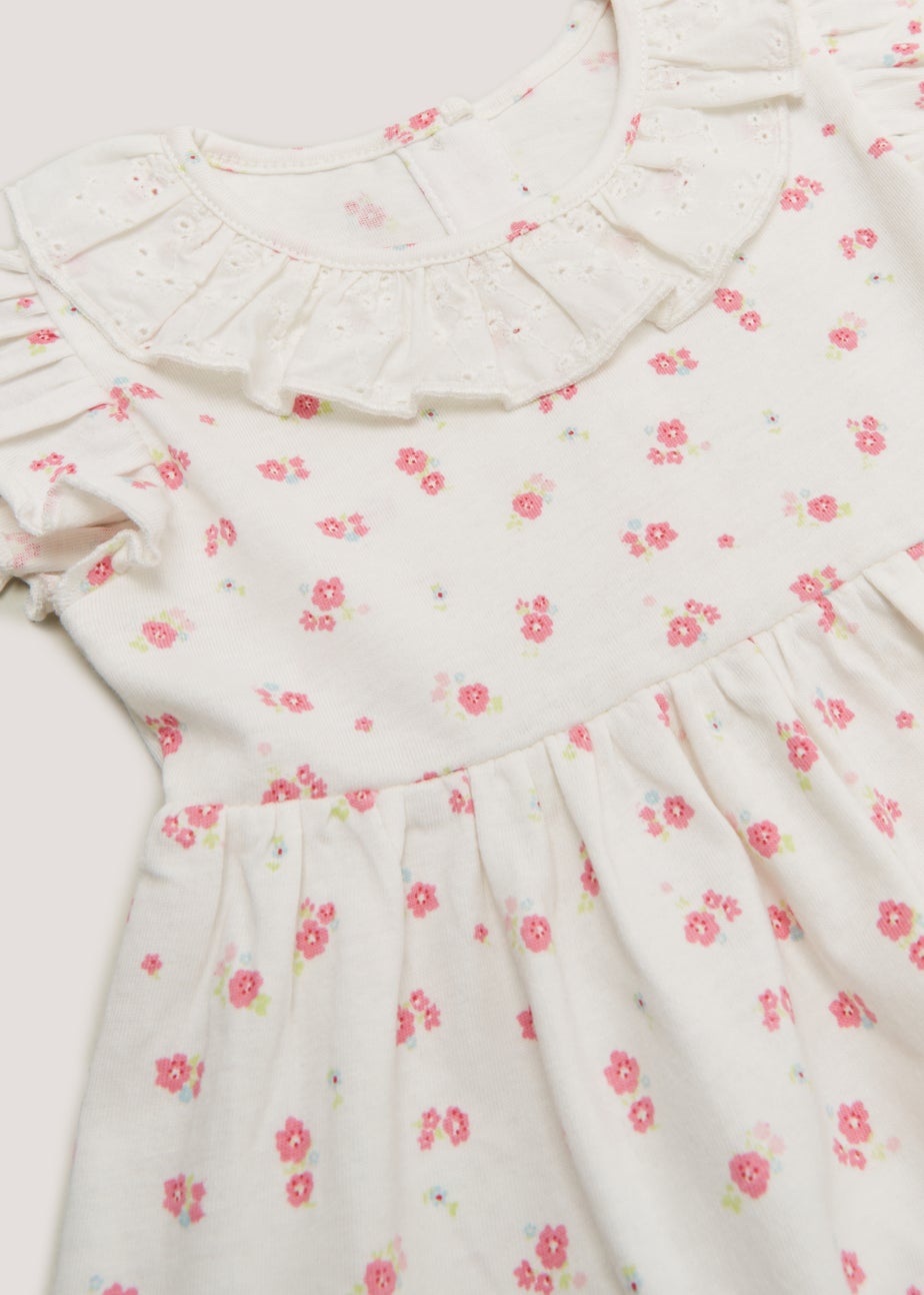 Baby Cream Floral Jersey Dress (Newborn-23mths)