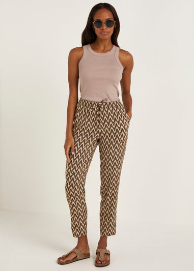 Multicoloured Zigzag Tapered Trousers