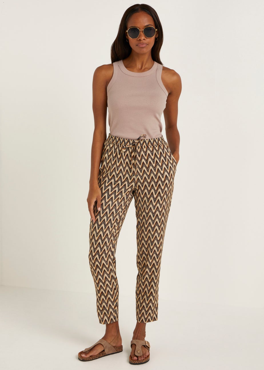 Multicoloured Zigzag Tapered Trousers