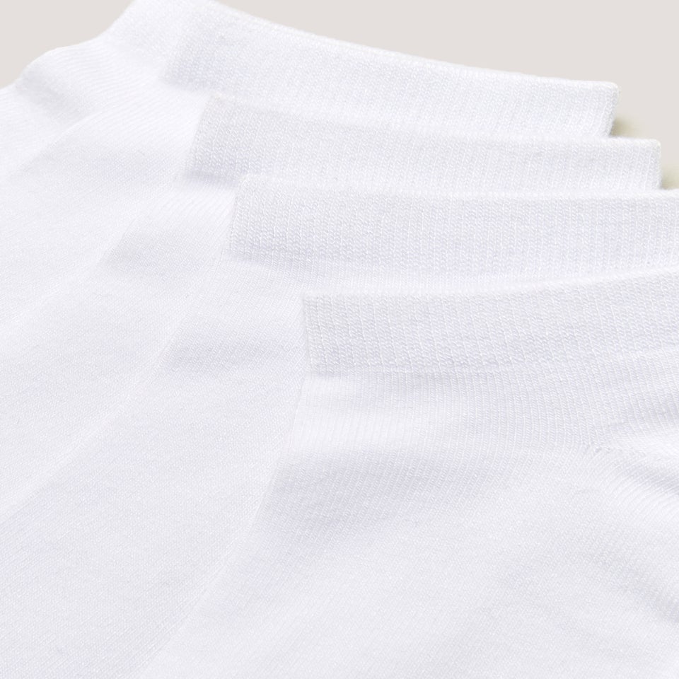 5 Pack White Soft Touch Bamboo Trainer Socks