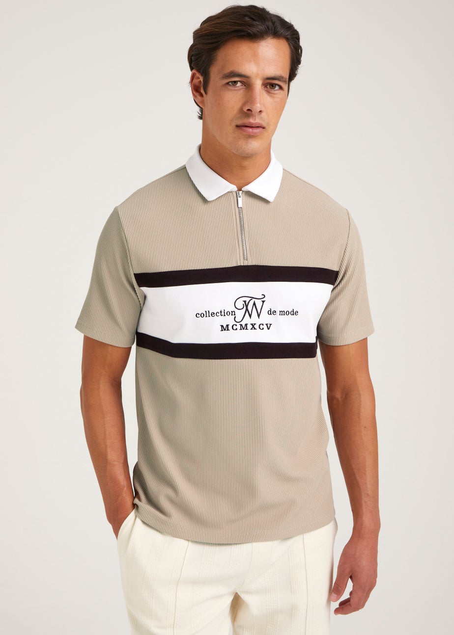 T&W Stone Panel Polo Shirt