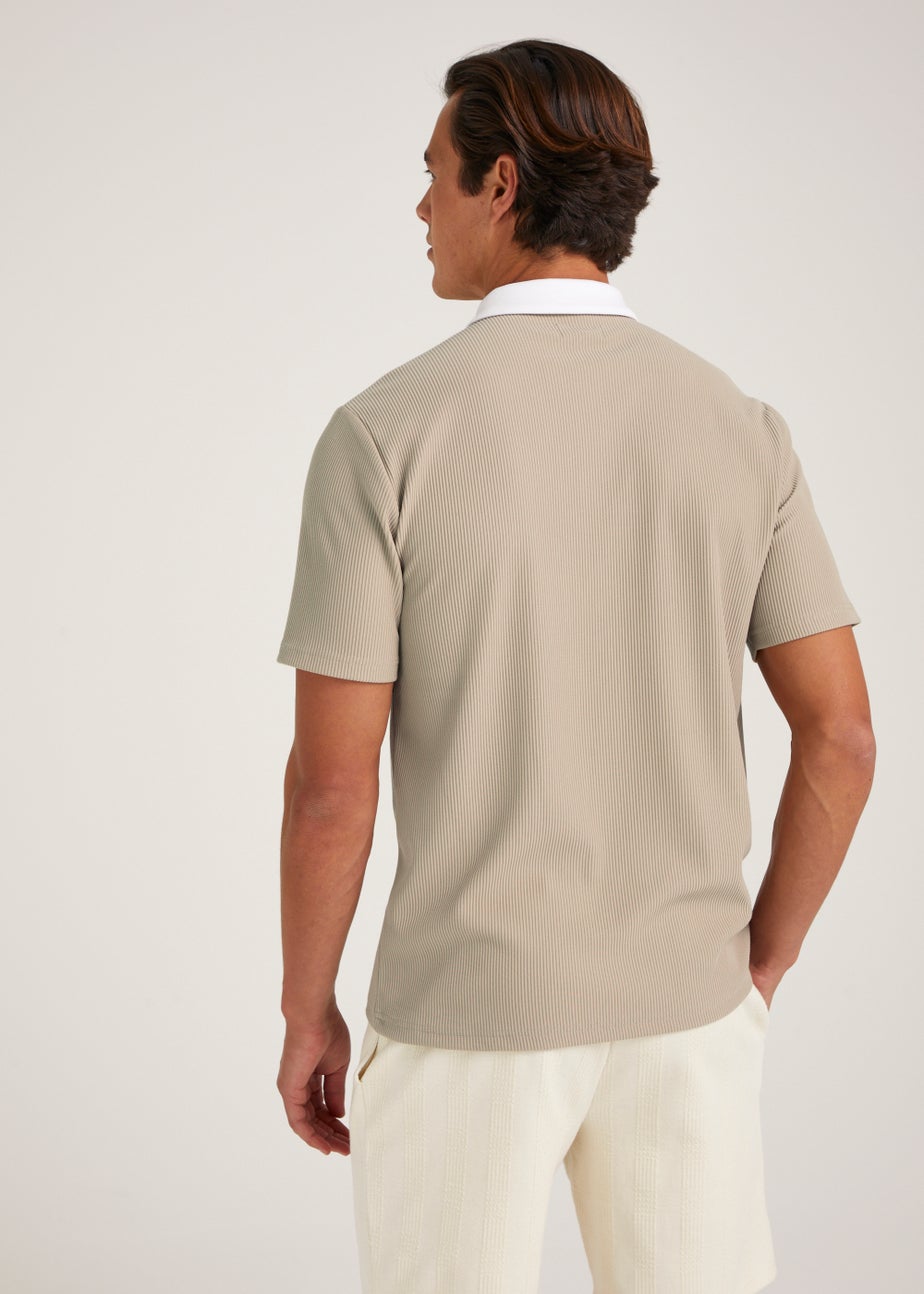 T&W Stone Panel Polo Shirt