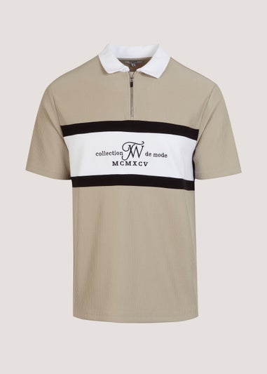 T&W Stone Panel Polo Shirt