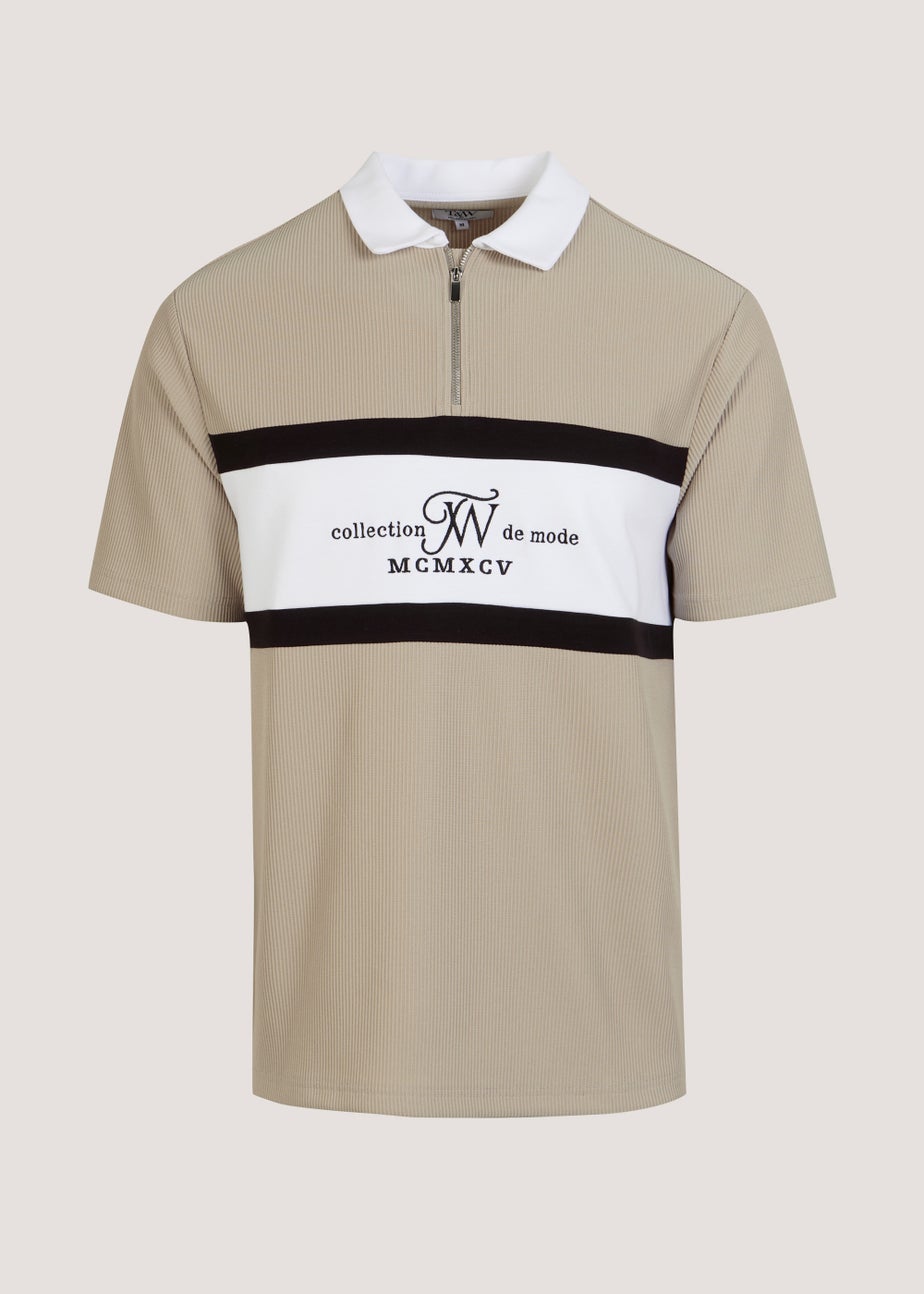 T&W Stone Panel Polo Shirt