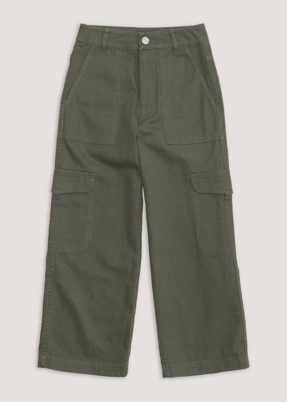 Girls Khaki Cargo Trousers (4-8yrs)