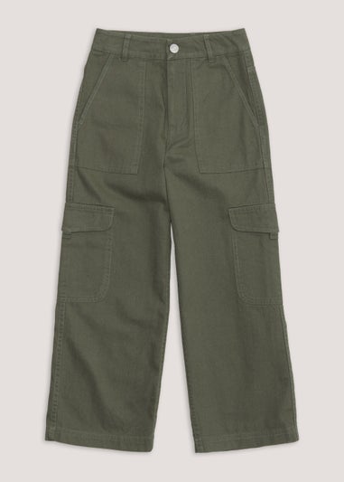 Girls Khaki Cargo Trousers (4-8yrs)