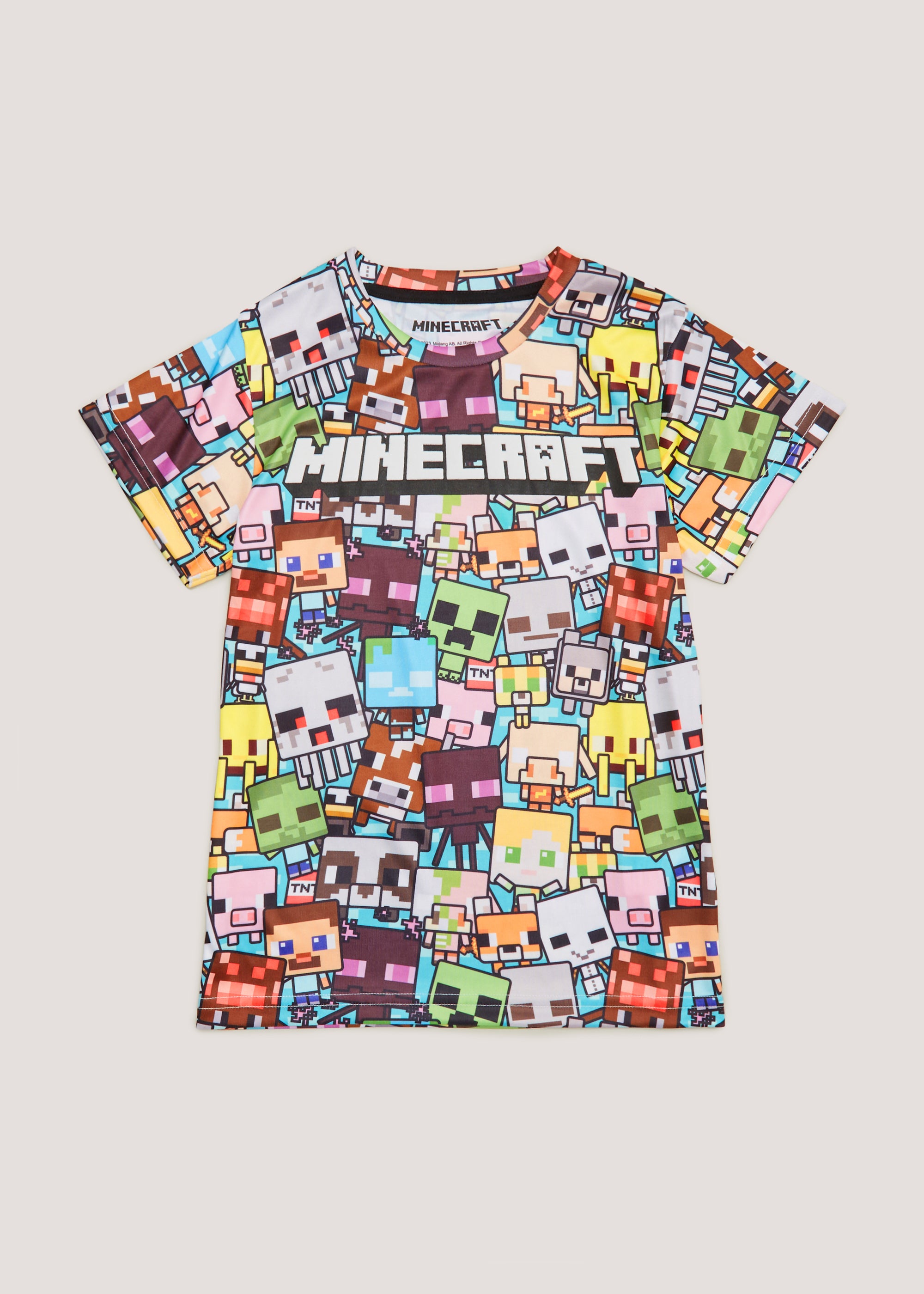 Official Minecraft Boys T-Shirt – Steve, Creeper & Friends (Ages 4-13)