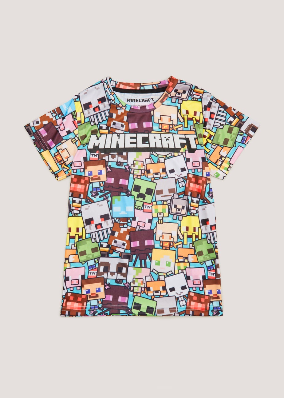 Official Minecraft Boys T-Shirt – Steve, Creeper & Friends (Ages 4-13)