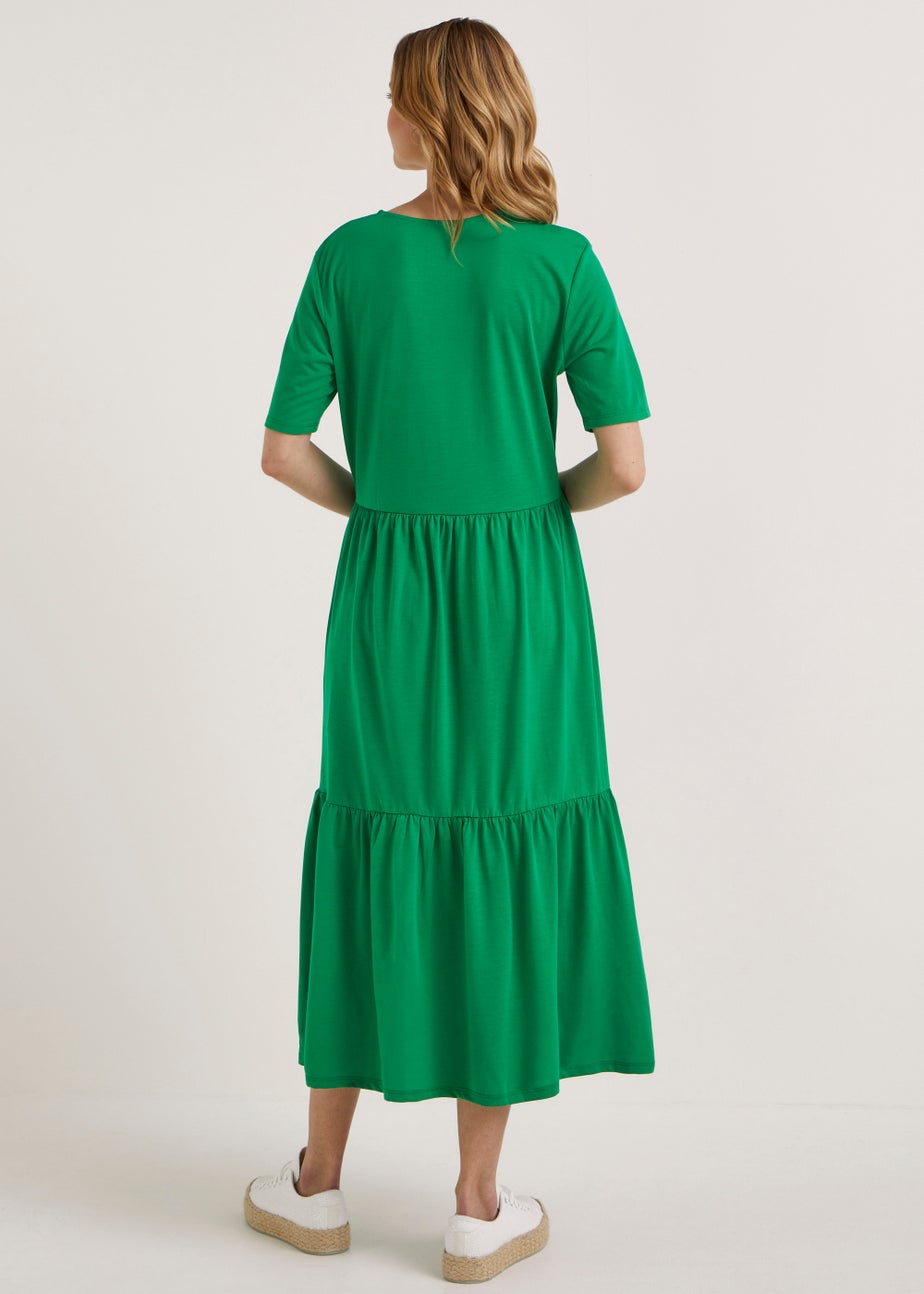 JDY Green Tiered Dress