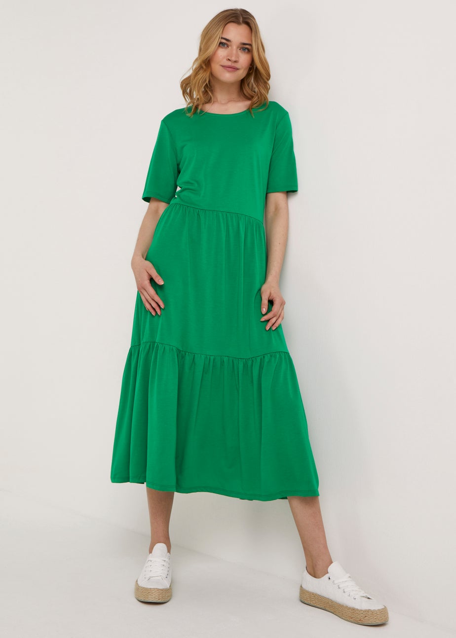 JDY Green Tiered Dress