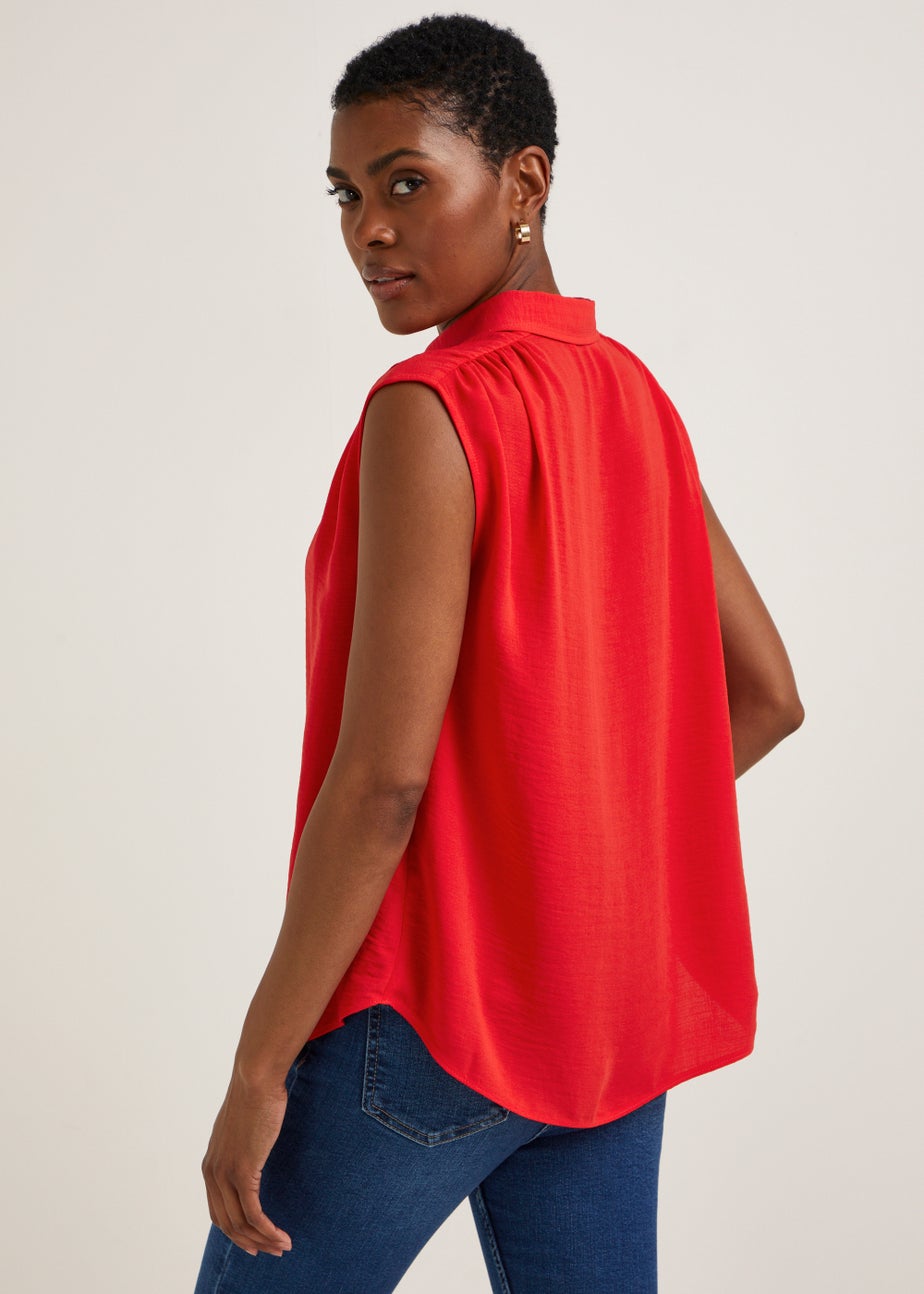 Red Sleeveless Shirt