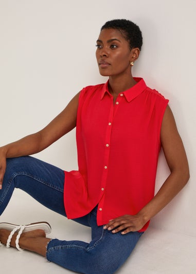 Red Sleeveless Shirt