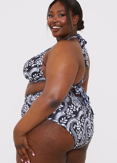 In the Style Jac Jossa Black Paisley Halter Neck Bikini Top