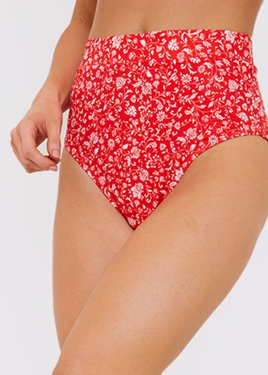 In the Style Jac Jossa Red Floral Bikini Bottoms