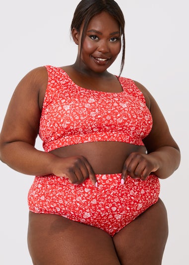 In the Style Jac Jossa Red Floral Bikini Bottoms