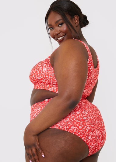 In the Style Jac Jossa Red Floral Bikini Bottoms