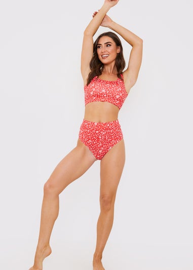 In the Style Jac Jossa Red Floral Bikini Bottoms