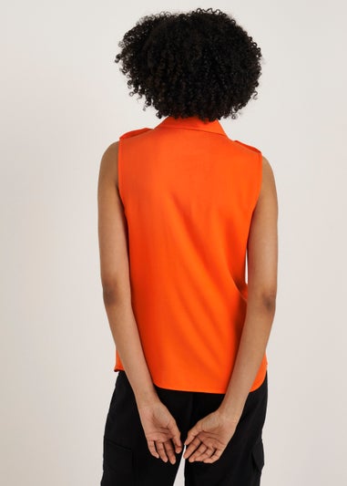Et Vous Orange Button Utility Top
