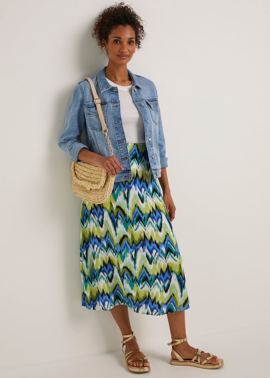 Multicoloured Zigzag Co-Ord Midi Skirt