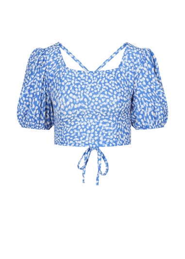 Girls on Film by Dani Dyer Blue Floral Co-Ord Top
