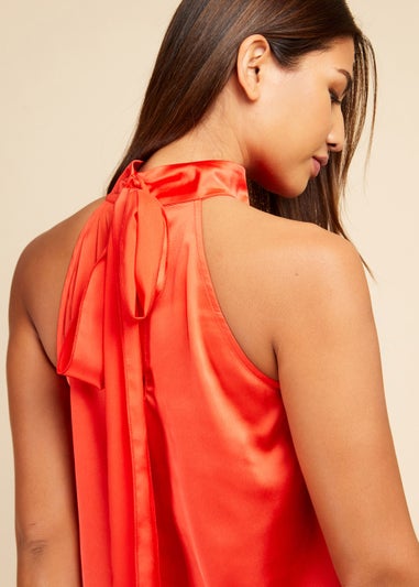 Little Mistress Red Tie Back Top