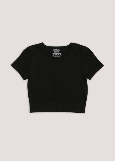 Girls Candy Couture Black Seamless Top (9-16yrs)