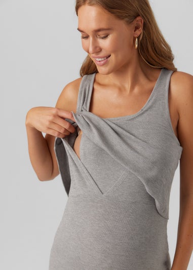 Mamalicious Maternity Grey Midi Dress