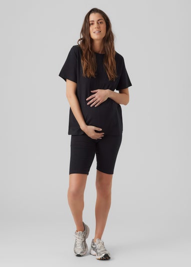 Mamalicious Maternity Salli Black T-Shirt & Shorts Set