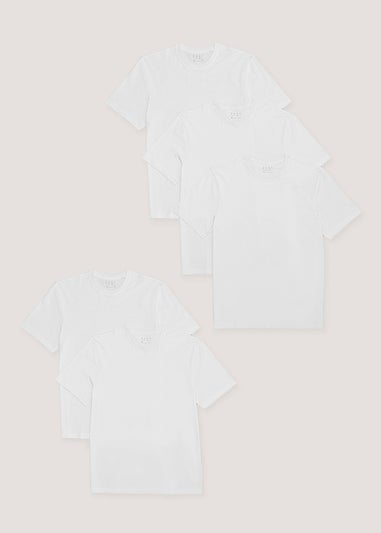5 Pack Essential White T-Shirts
