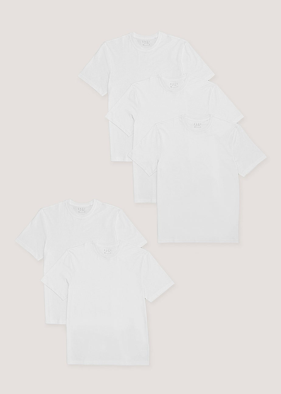 5 Pack Essential White T-Shirts