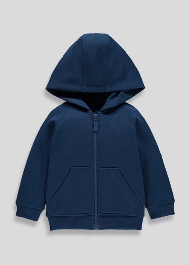 Boys Navy Zip Up Hoodie (6mths-6yrs)