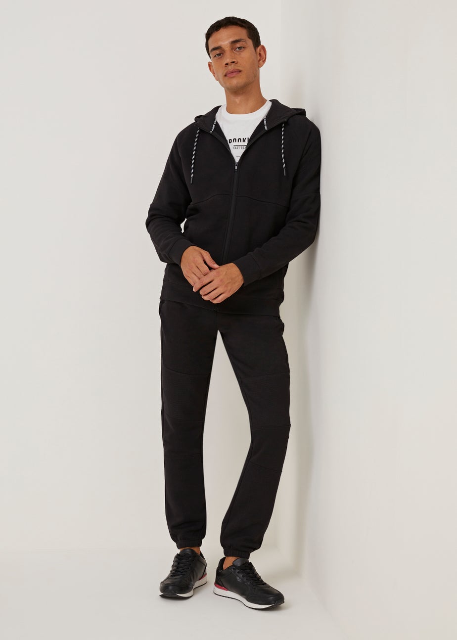 US Athletic Black Military Zip Up Hoodie