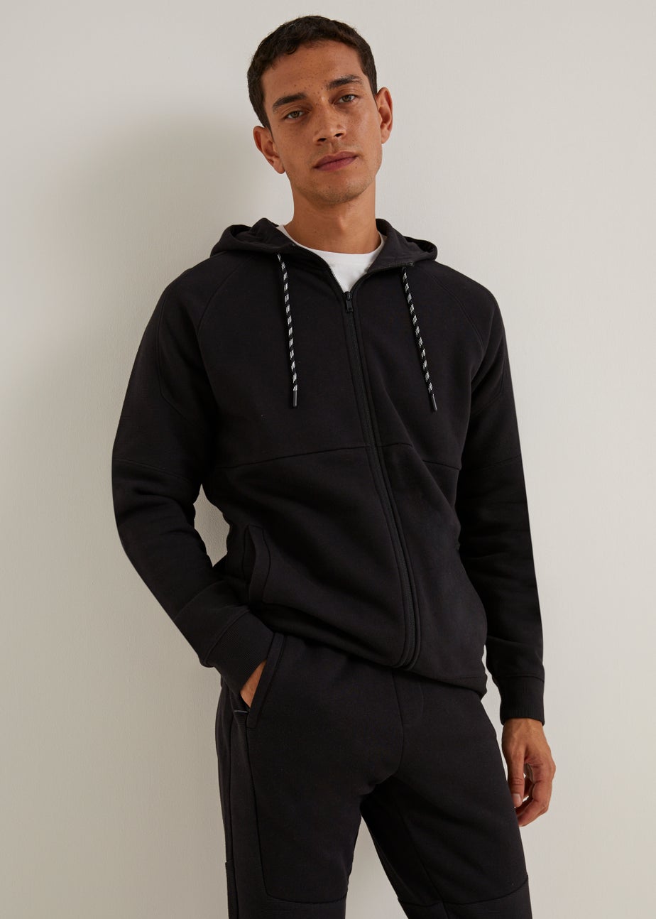 US Athletic Black Military Zip Up Hoodie