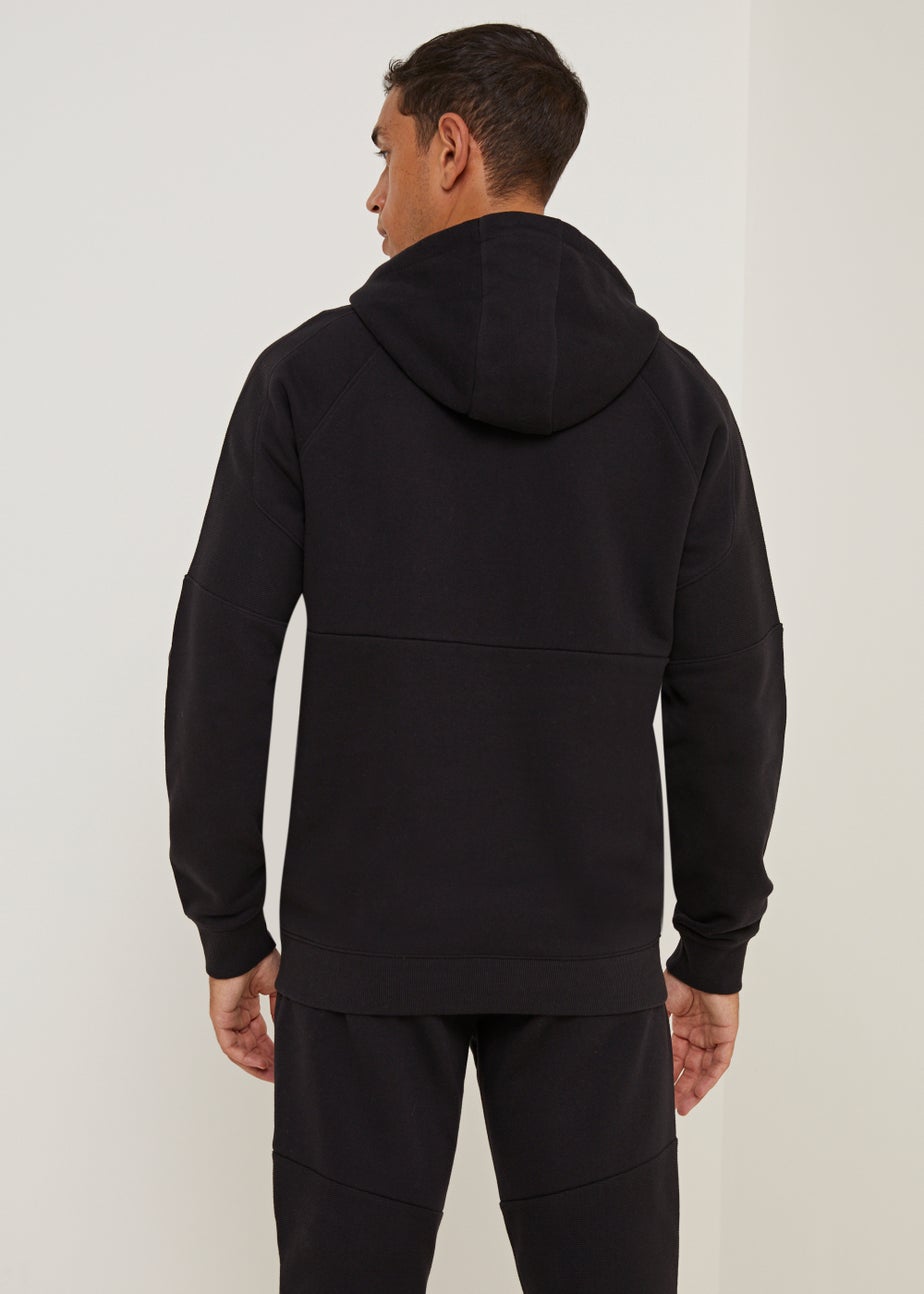 US Athletic Black Military Zip Up Hoodie