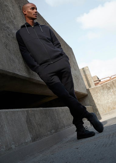 US Athletic Black Military Zip Up Hoodie