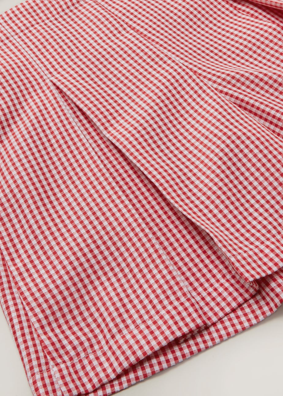 Girls Red Gingham Culotte School Shorts (3-13yrs)