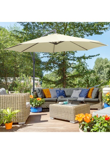Outsunny Garden Cantilever Parasol Patio Banana Umbrella (3m)