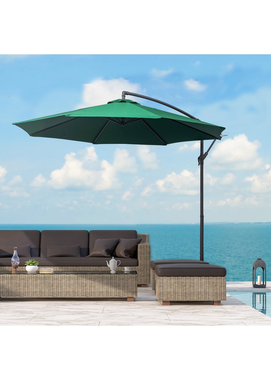 Outsunny Garden Banana Parasol Cantilever Umbrella (3m)