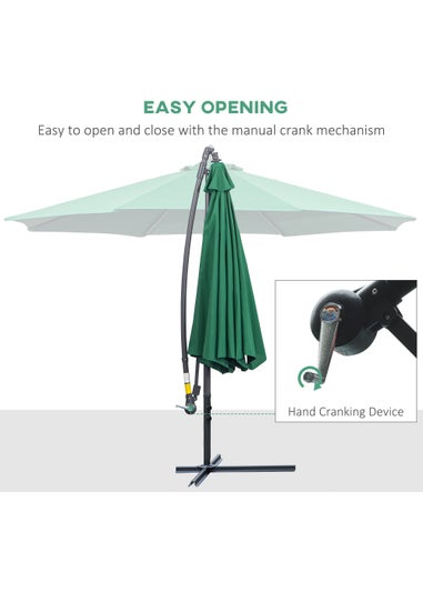 Outsunny Garden Banana Parasol Cantilever Umbrella (3m)