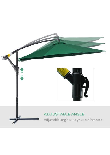 Outsunny Garden Banana Parasol Cantilever Umbrella (3m)