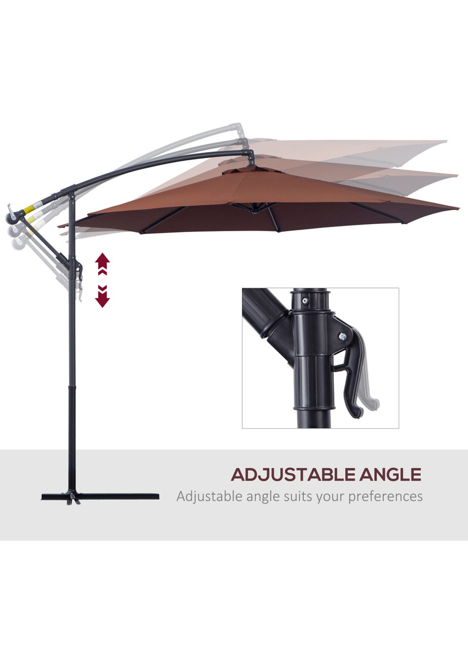 Outsunny Garden Banana Parasol Cantilever Umbrella (3m)