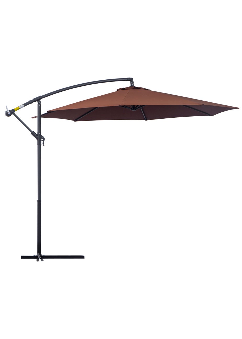 Outsunny Garden Banana Parasol Cantilever Umbrella (3m)