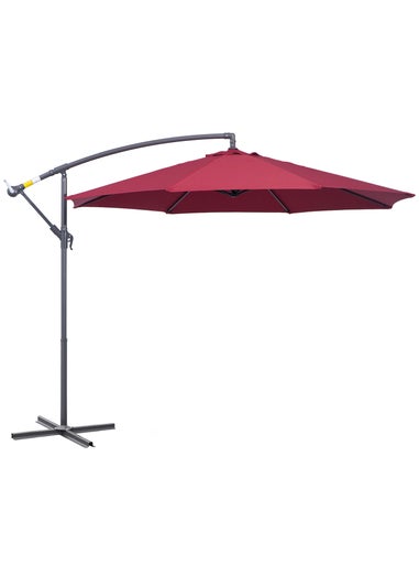 Outsunny Garden Banana Parasol Cantilever Umbrella (3m)