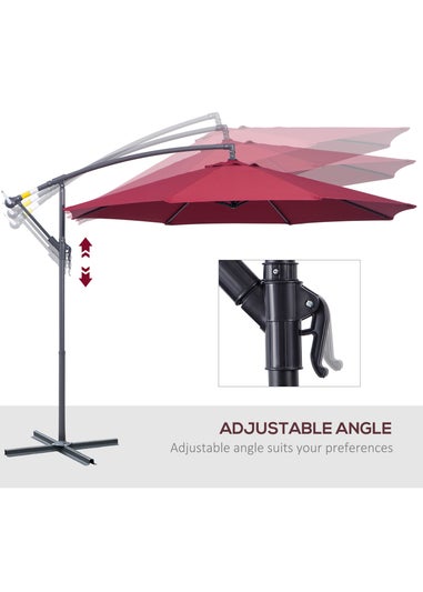 Outsunny Garden Banana Parasol Cantilever Umbrella (3m)