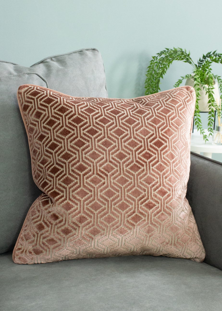 Paoletti Avenue Velvet Jacquard Cushion (45cm x 45cm x 8cm)