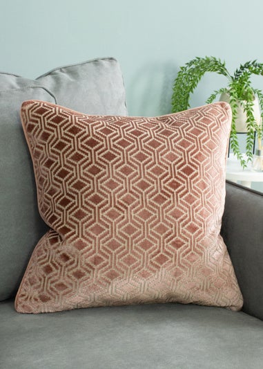 Paoletti Avenue Velvet Jacquard Cushion (45cm x 45cm x 8cm)
