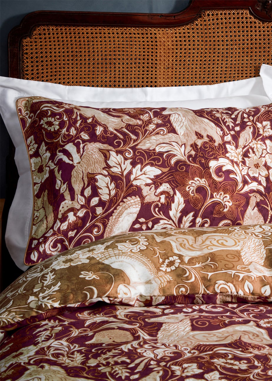 Paoletti Harewood British Animal 100% Cotton Duvet Cover Set Ruby