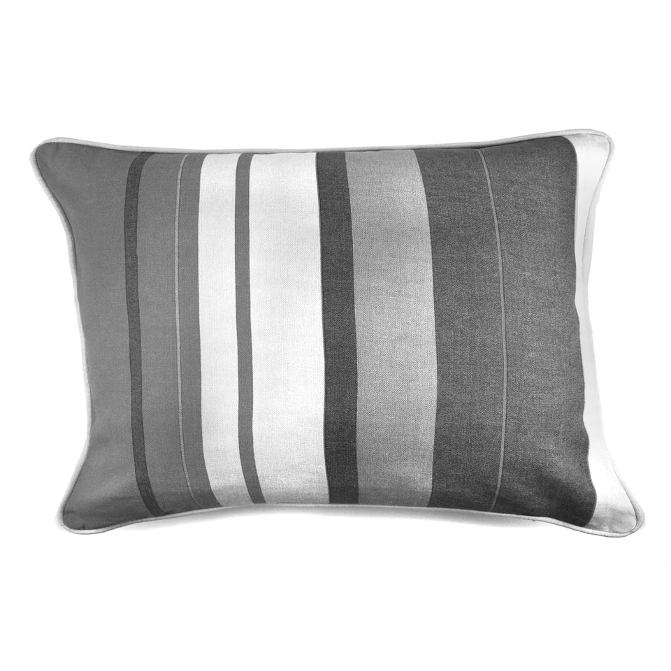 Fusion Whitworth Stripe Grey Filled Cushion (43cm x 43cm)