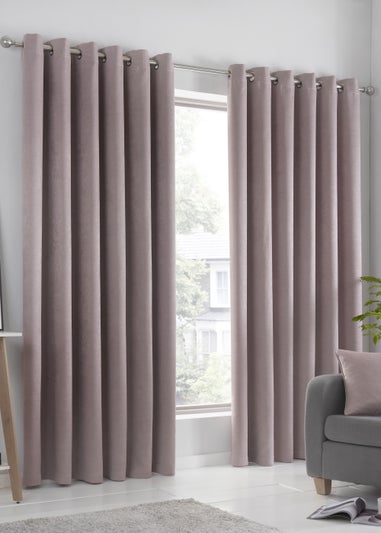 Fusion Strata Dimout Pink Eyelet Curtains