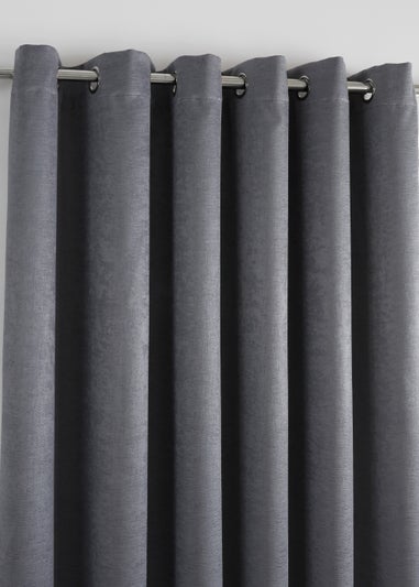Fusion Strata Dimout Grey Eyelet Curtains